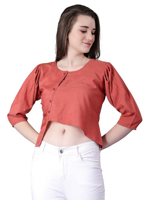 women's crop round neck top - 19690335 - Standard Image - 0