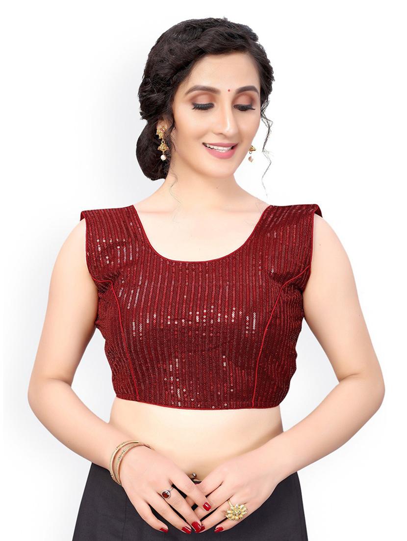red georgette regular blouse - 19690347 - Zoom Image - 0