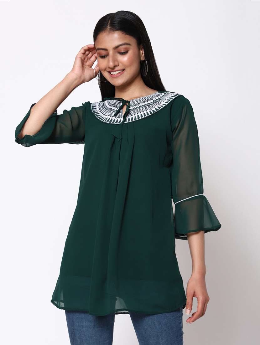 embroidered regular top - 19690393 -  Zoom Image - 0