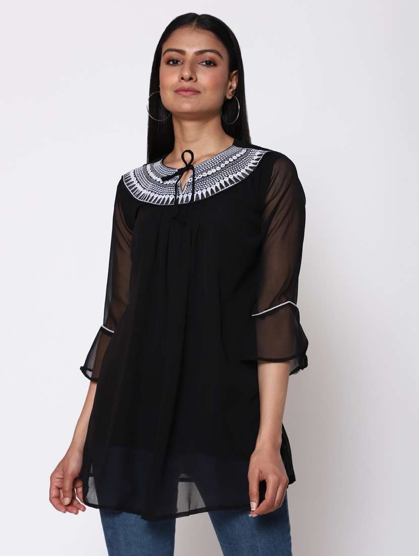 embroidered regular top - 19690395 - Zoom Image - 0