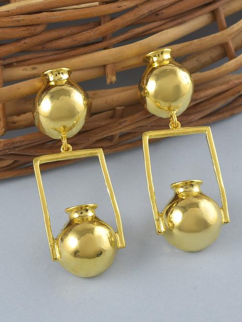 women gold plated earring - 19691421 - Standard Image - 0