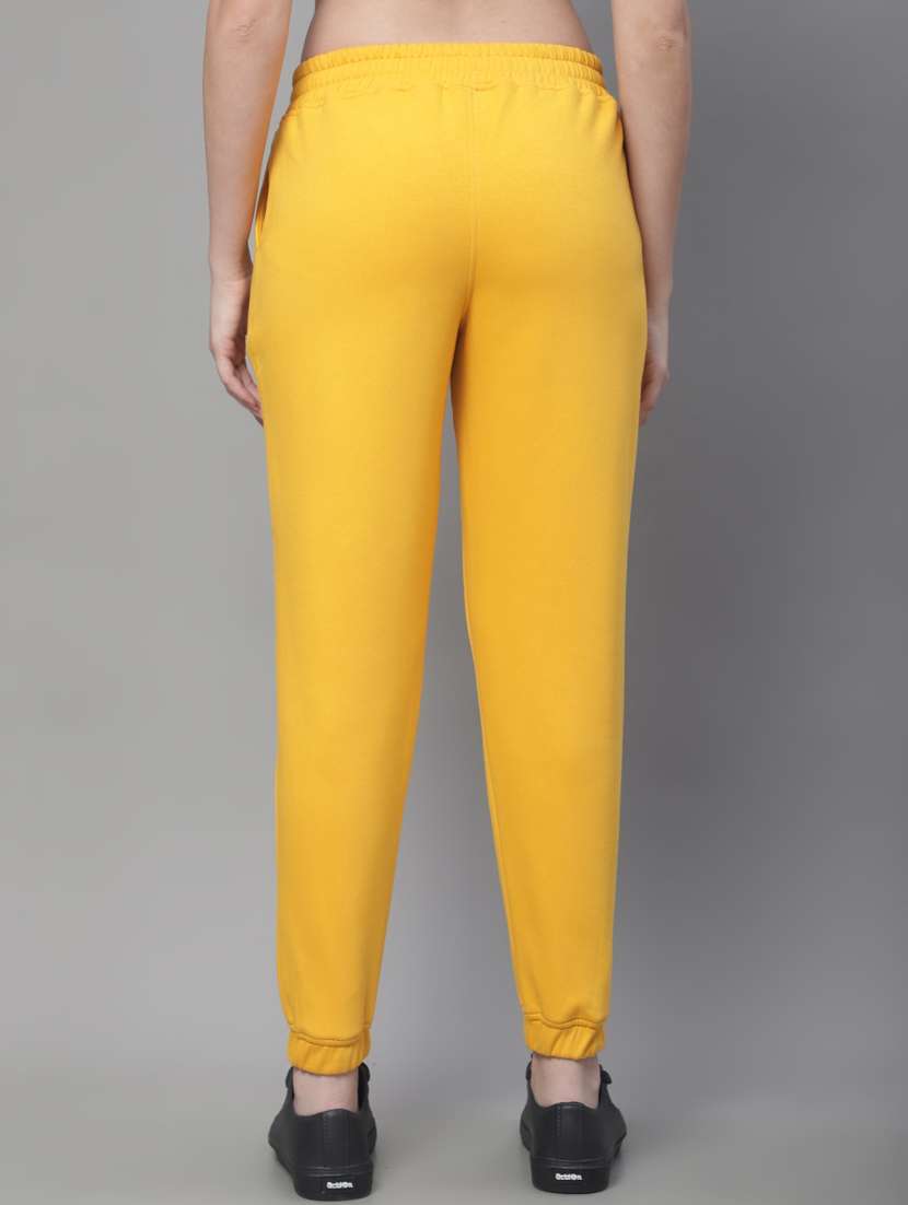 yellow cotton blend track pants - 19691535 -  Standard Image - 3