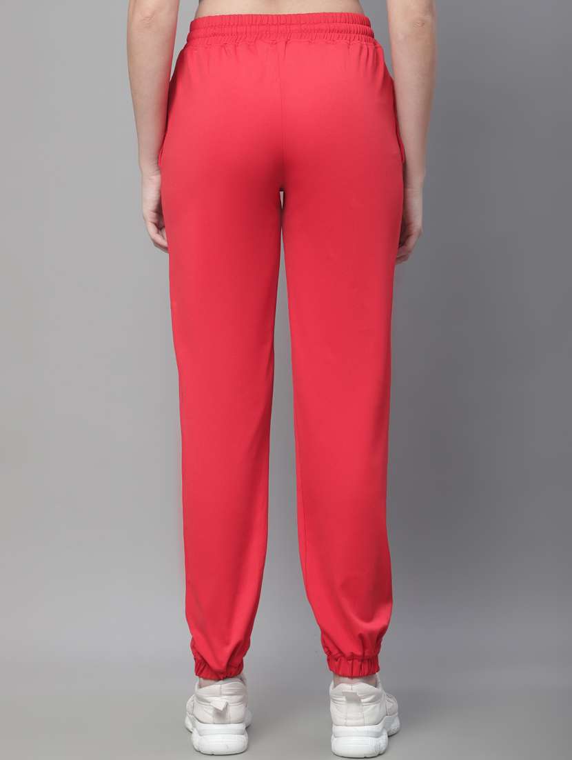red cotton blend track pants - 19691537 -  Standard Image - 3
