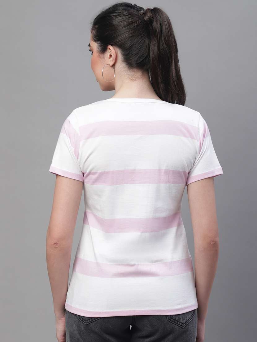 women's color block v neck t-shirt - 19691630 - Standard Image - 3