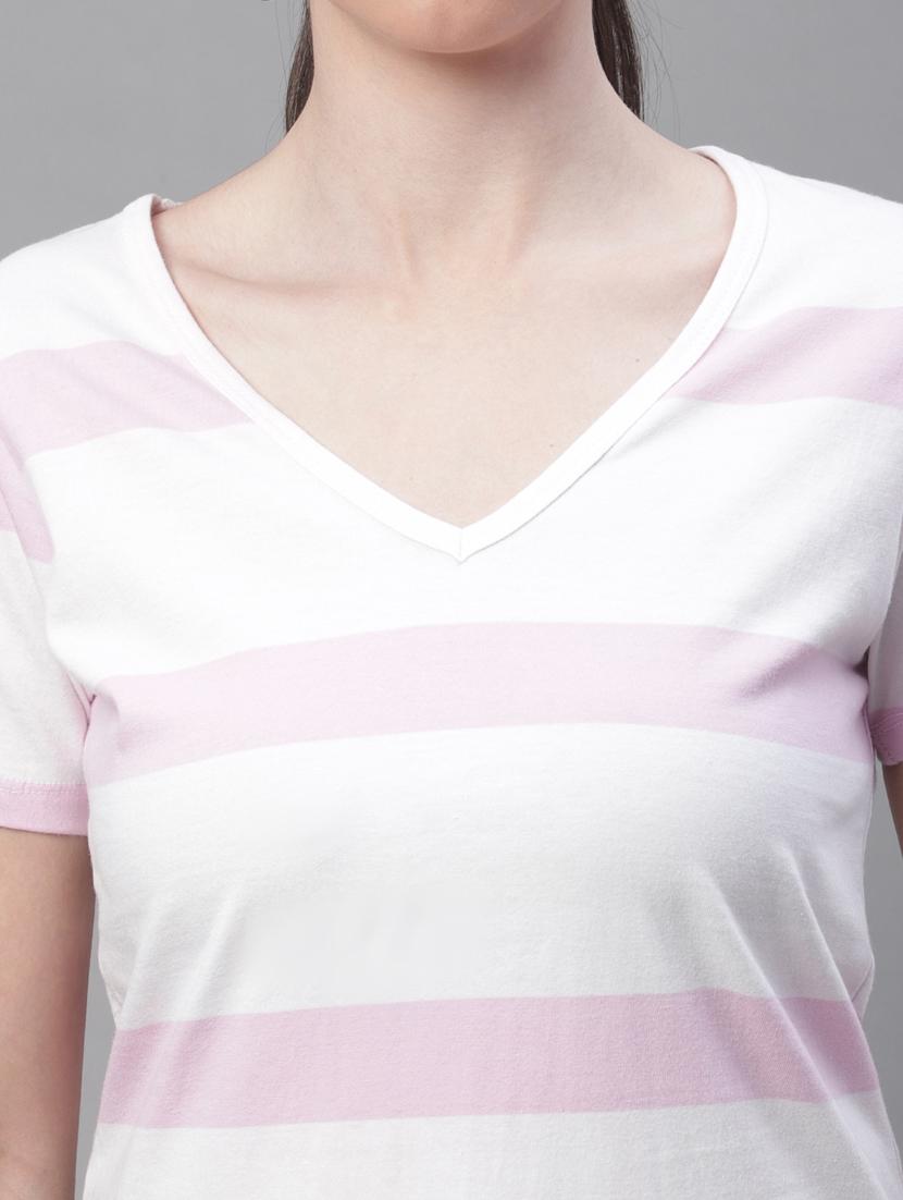 women's color block v neck t-shirt - 19691630 - Standard Image - 5