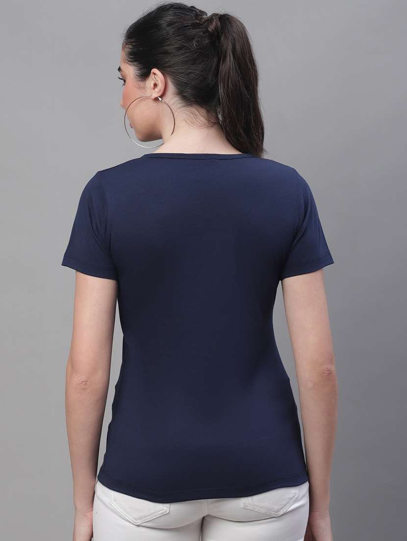 women's plain v neck t-shirt - 19691635 -  Standard Image - 3
