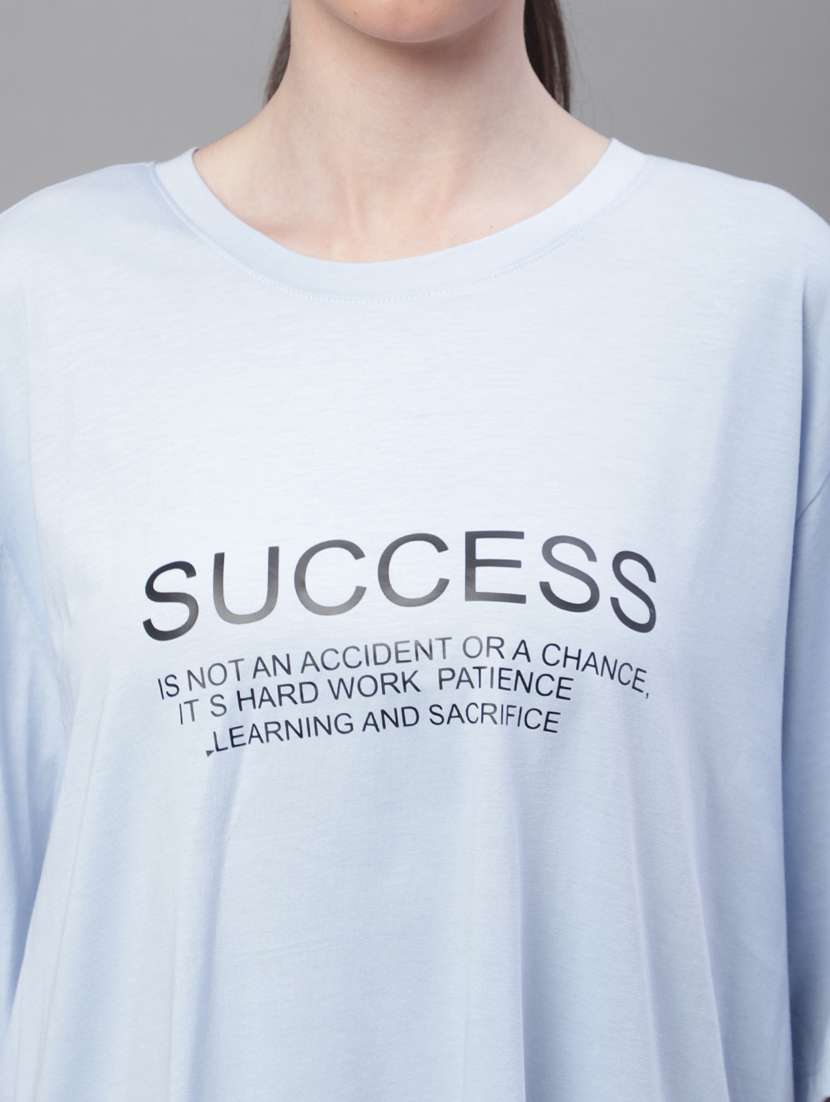 women's chest print round neck t-shirt - 19691637 -  Standard Image - 5