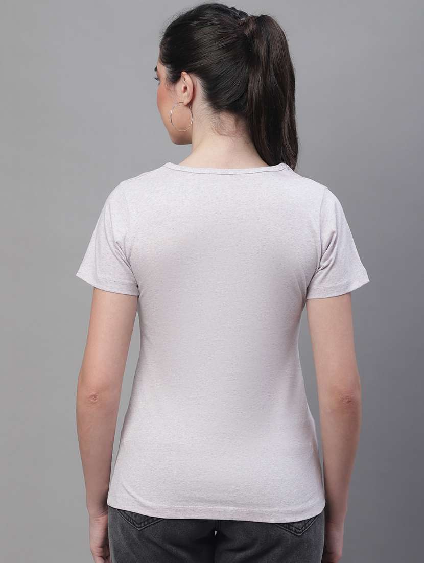 women's front print v neck t-shirt - 19691652 -  Standard Image - 3