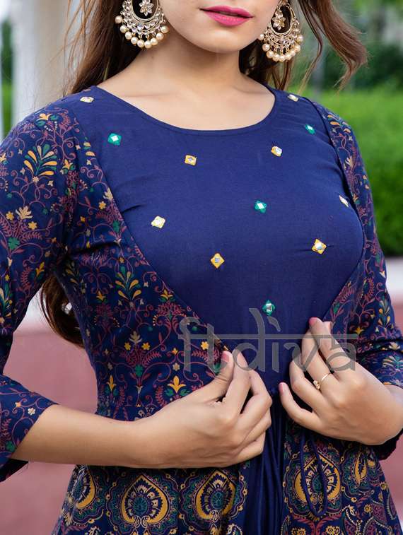 women's kurta with jacket kurta - 19693677 -  Standard Image - 3