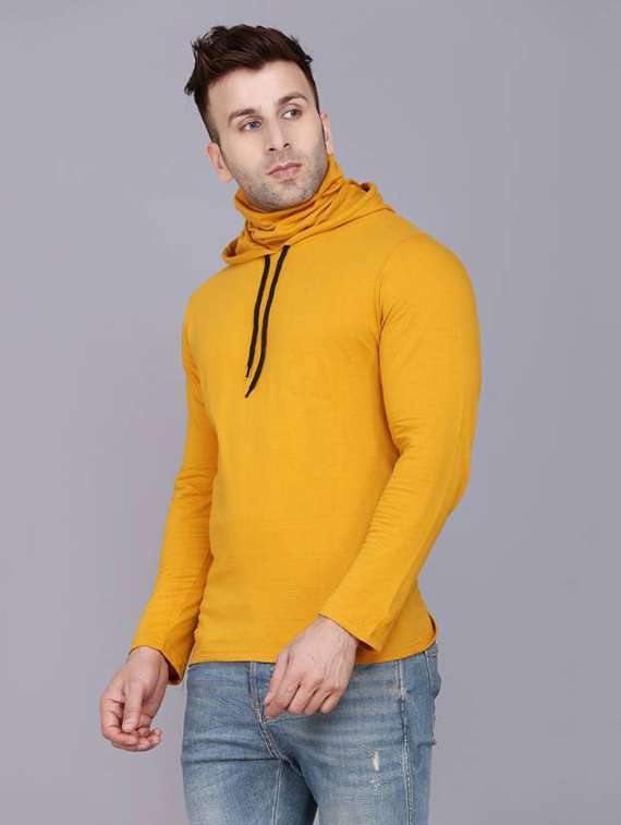 cotton solid hooded t-shirt - 19694451 - Zoom Image - 0