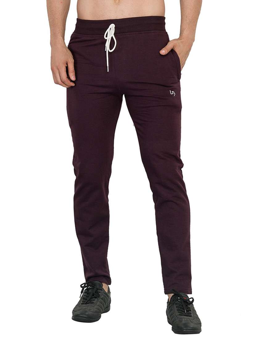 mid rise solid ankle length track pant