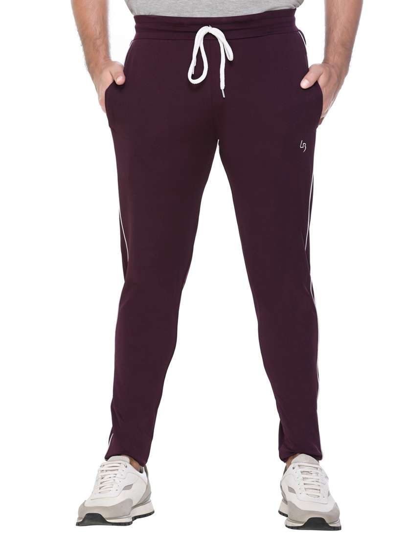 mid rise solid ankle length track pant