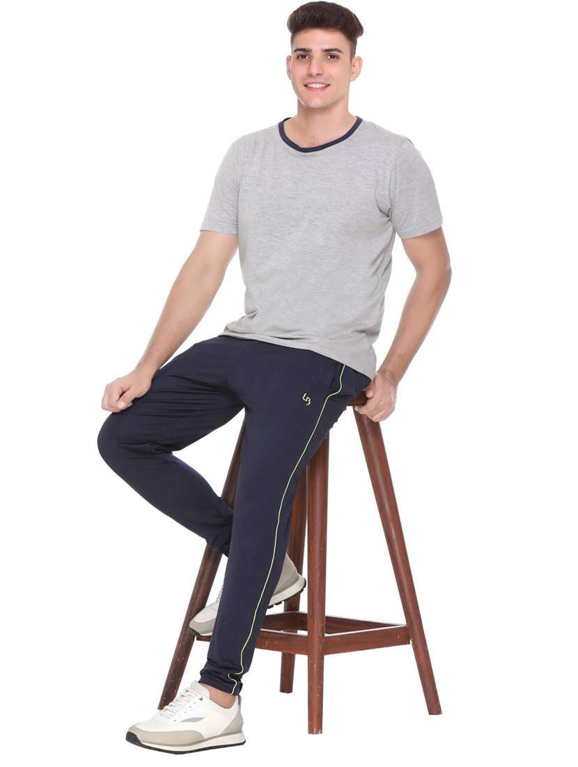 mid rise solid ankle length track pant - 19694595 -  Standard Image - 3