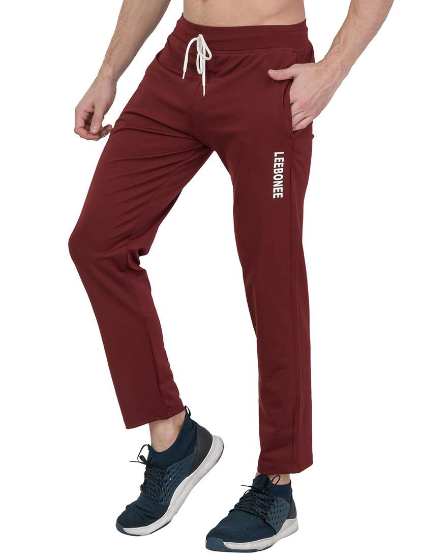 mid rise solid ankle length track pant