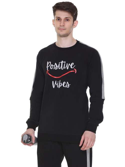 mens front print sweatshirt - 19694734 - Standard Image - 0
