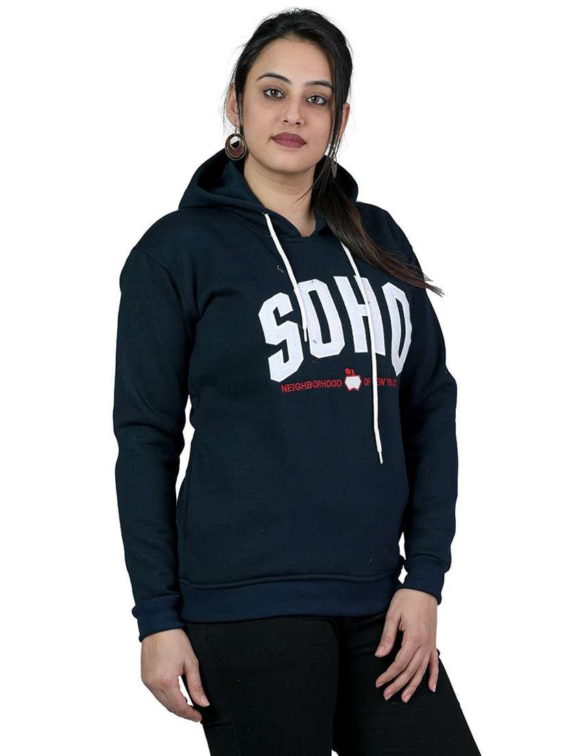 women's chest print sweatshirt