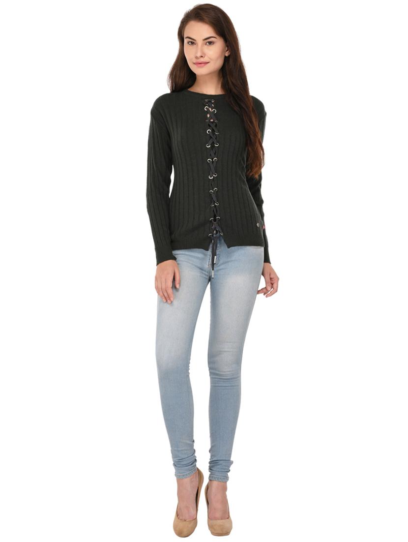 criss cross solid cardigan - 19694784 - Standard Image - 3