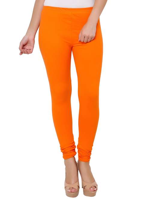 orange cotton blend leggings - 19694885 - Standard Image - 0