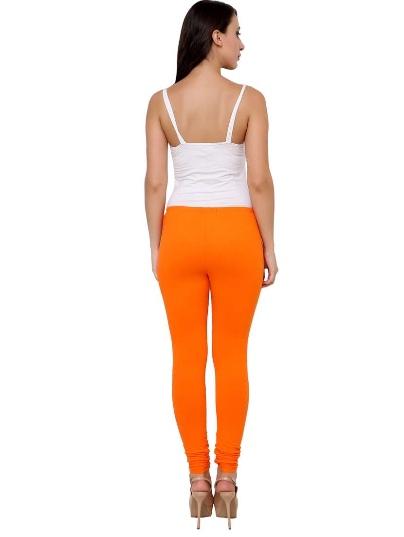 orange cotton blend leggings - 19694885 - Standard Image - 3