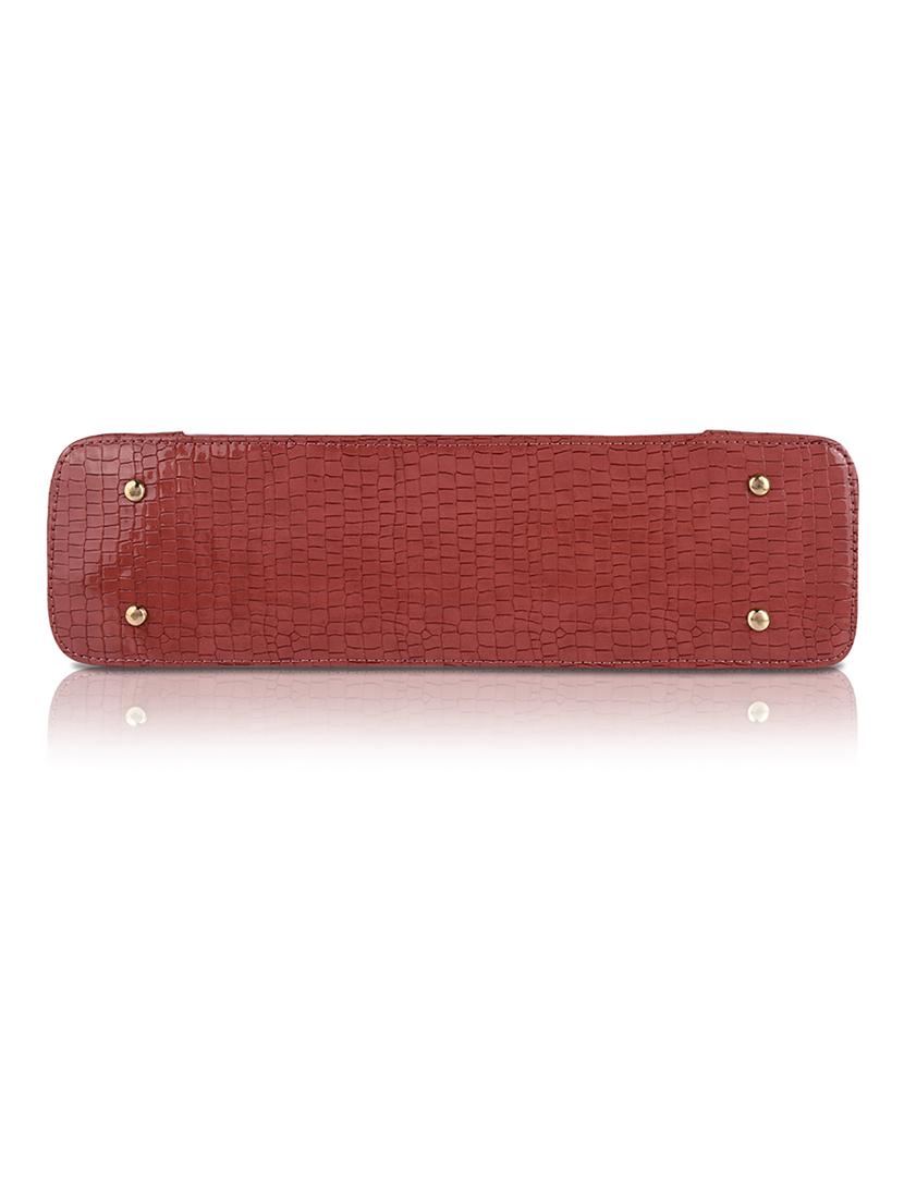 maroon leatherette (pu) handbag - 19695701 - Standard Image - 3