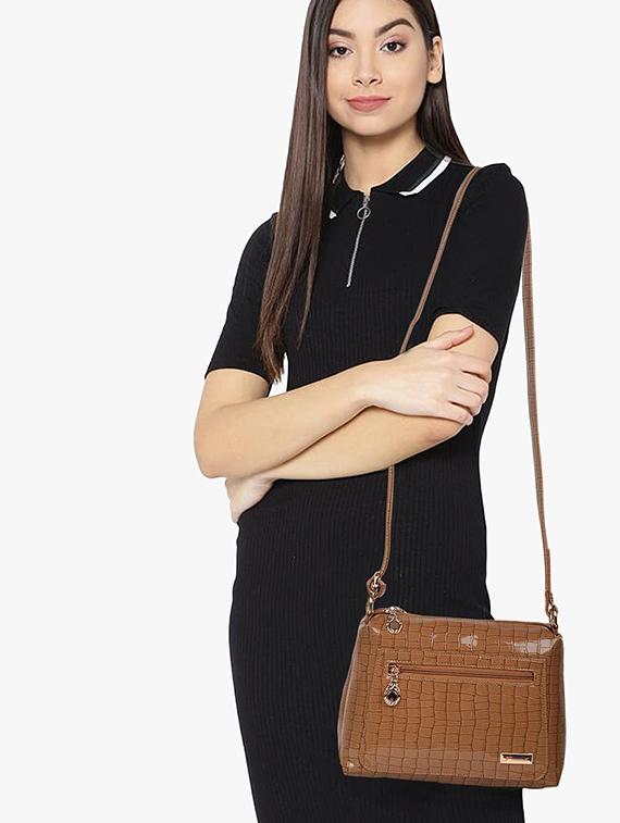 beige leatherette (pu) sling bag - 19695712 - Standard Image - 5