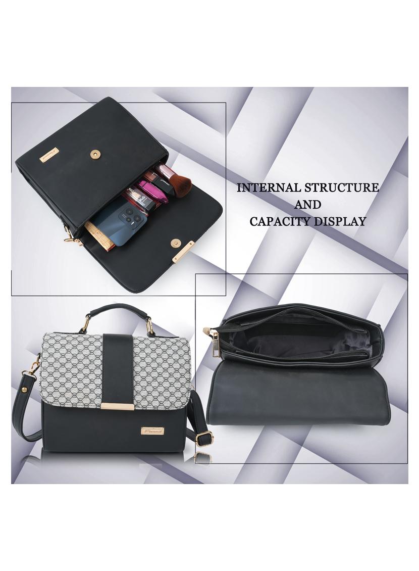 black leatherette (pu) sling bag - 19695718 - Standard Image - 3