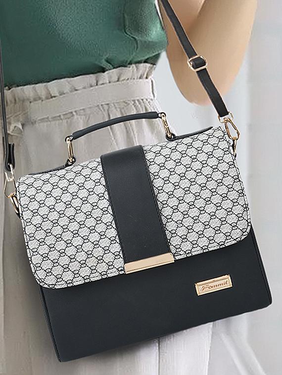 black leatherette (pu) sling bag - 19695718 - Standard Image - 5