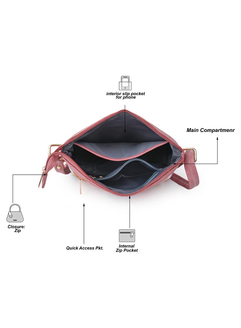 pink leatherette (pu) sling bag - 19695720 - Standard Image - 3