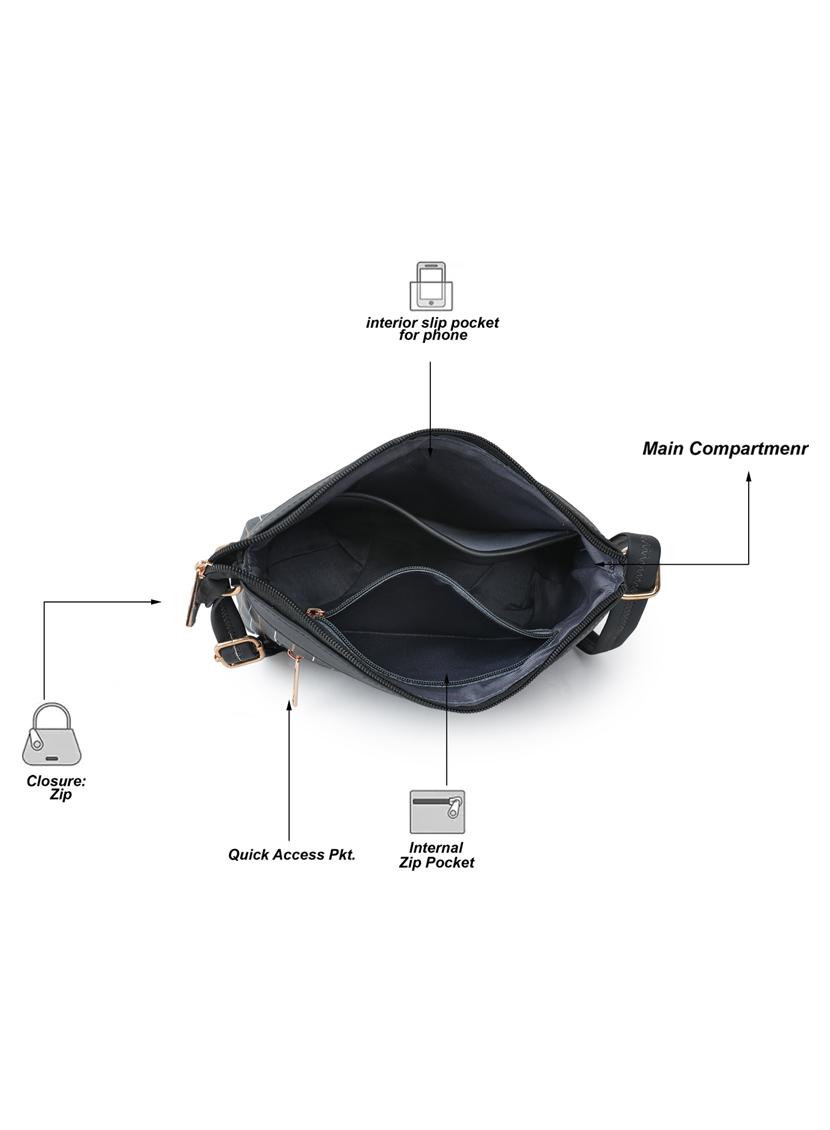 black leatherette (pu) sling bag - 19695728 - Standard Image - 3
