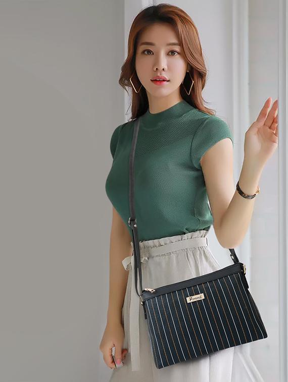 black leatherette (pu) sling bag - 19695728 - Standard Image - 5