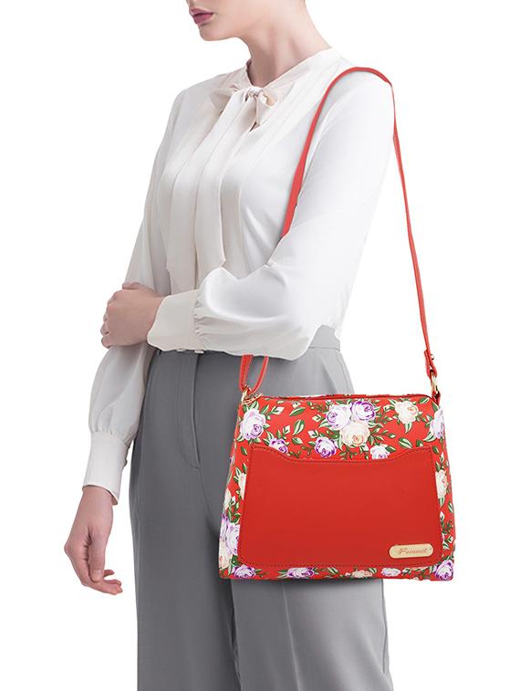 red leatherette (pu) sling bag - 19695752 - Standard Image - 5