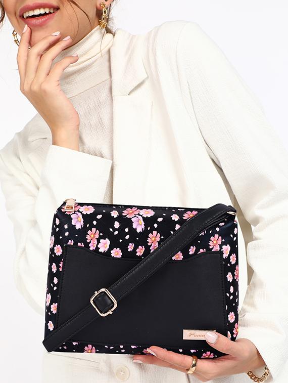 black leatherette (pu) sling bag - 19695769 - Standard Image - 5