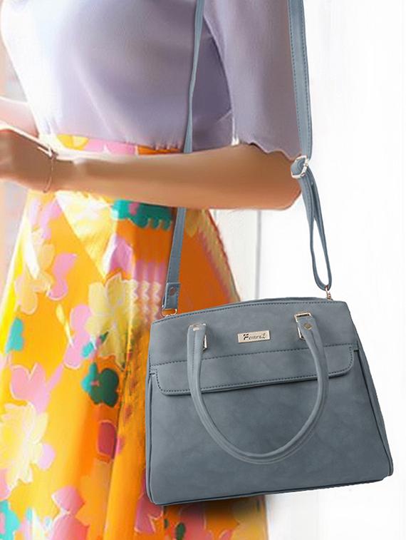 grey leatherette (pu) handbag - 19695842 - Standard Image - 5