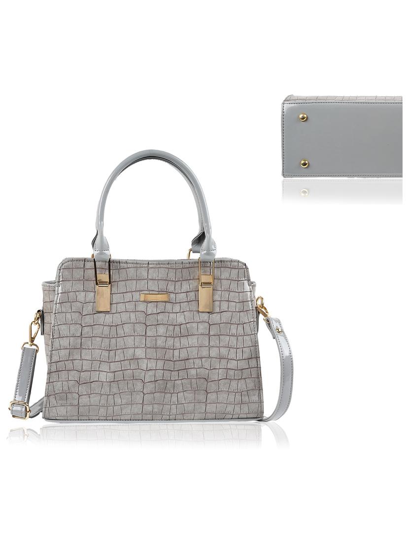 grey leatherette (pu) handbag - 19695865 - Standard Image - 3