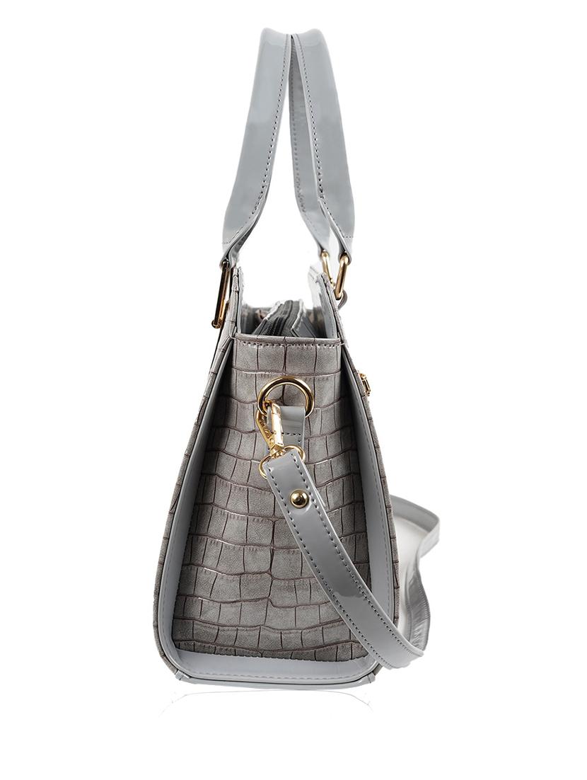 grey leatherette (pu) handbag - 19695865 - Standard Image - 5