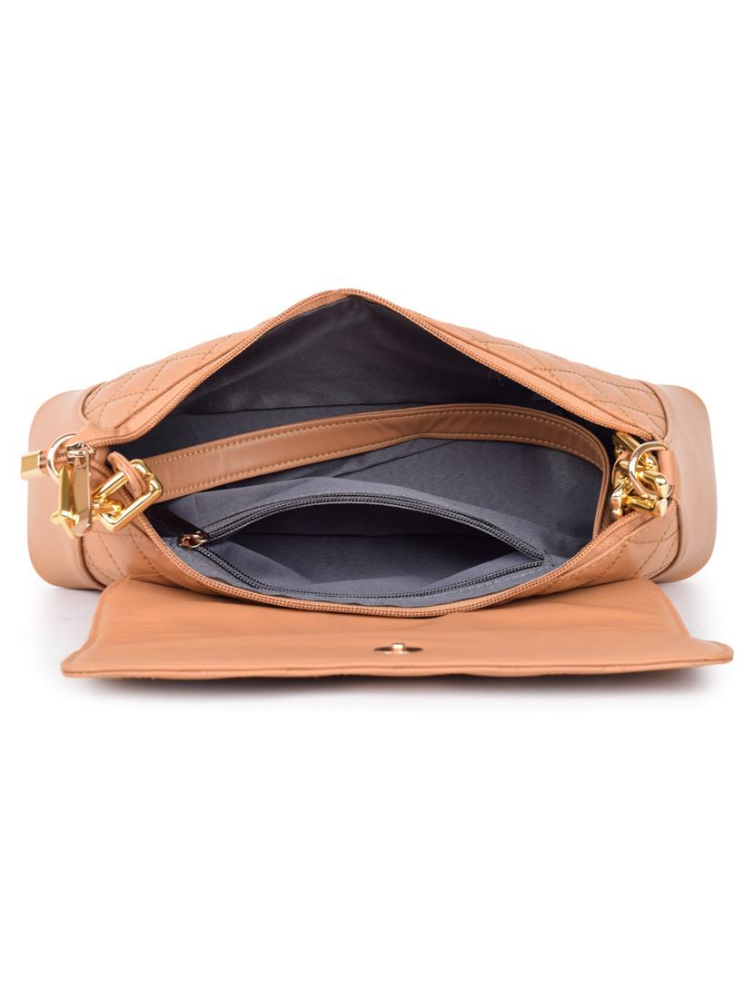 tan leatherette (pu) handbag - 19695871 - Standard Image - 3