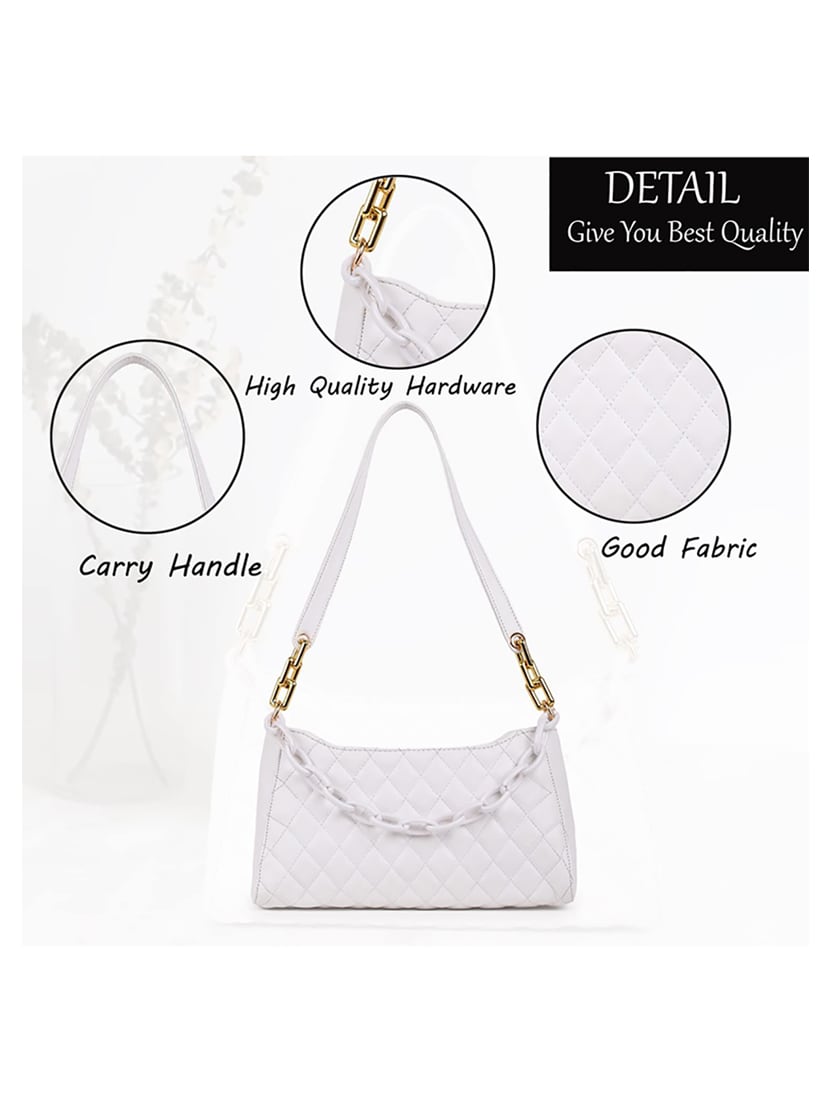 white leatherette (pu) handbag - 19695889 - Standard Image - 3