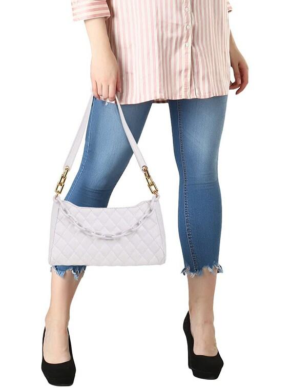 white leatherette (pu) handbag - 19695889 - Standard Image - 5