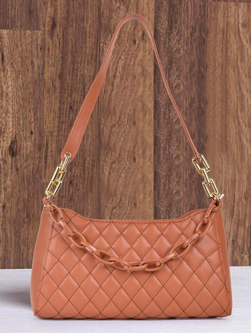 tan leatherette (pu) handbag - 19695890 - Zoom Image - 0