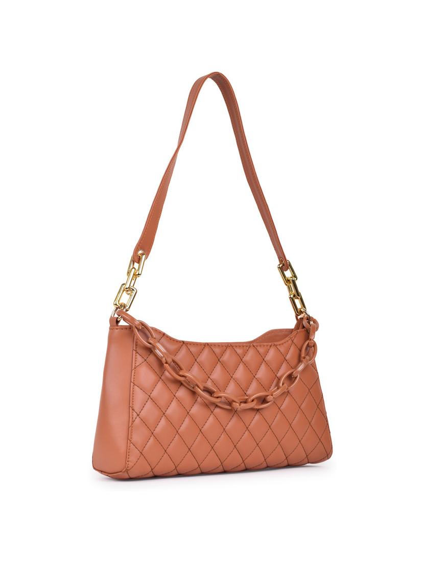 tan leatherette (pu) handbag - 19695890 - Standard Image - 3
