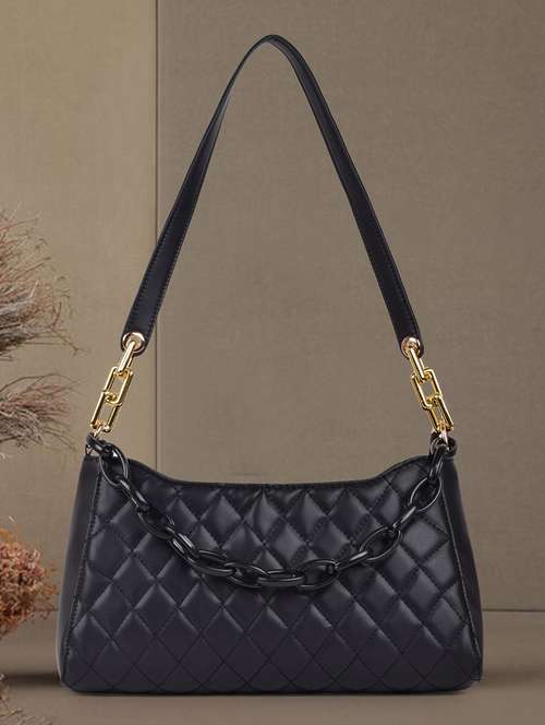 black leatherette (pu) handbag - 19695893 -  Standard Image - 0