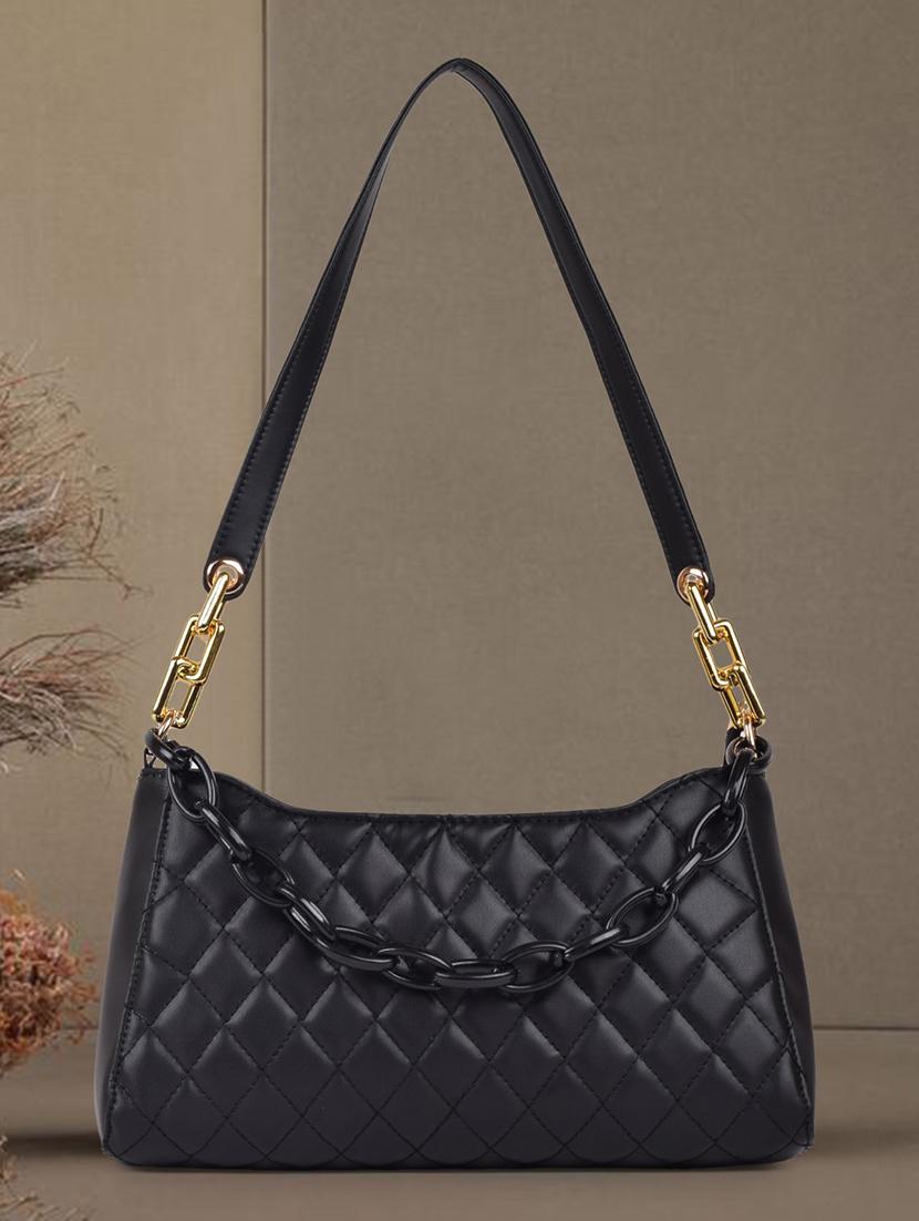 black leatherette (pu) handbag