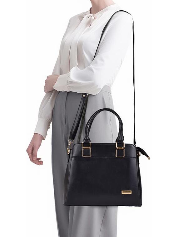 black leatherette (pu) handbag - 19695900 - Standard Image - 5
