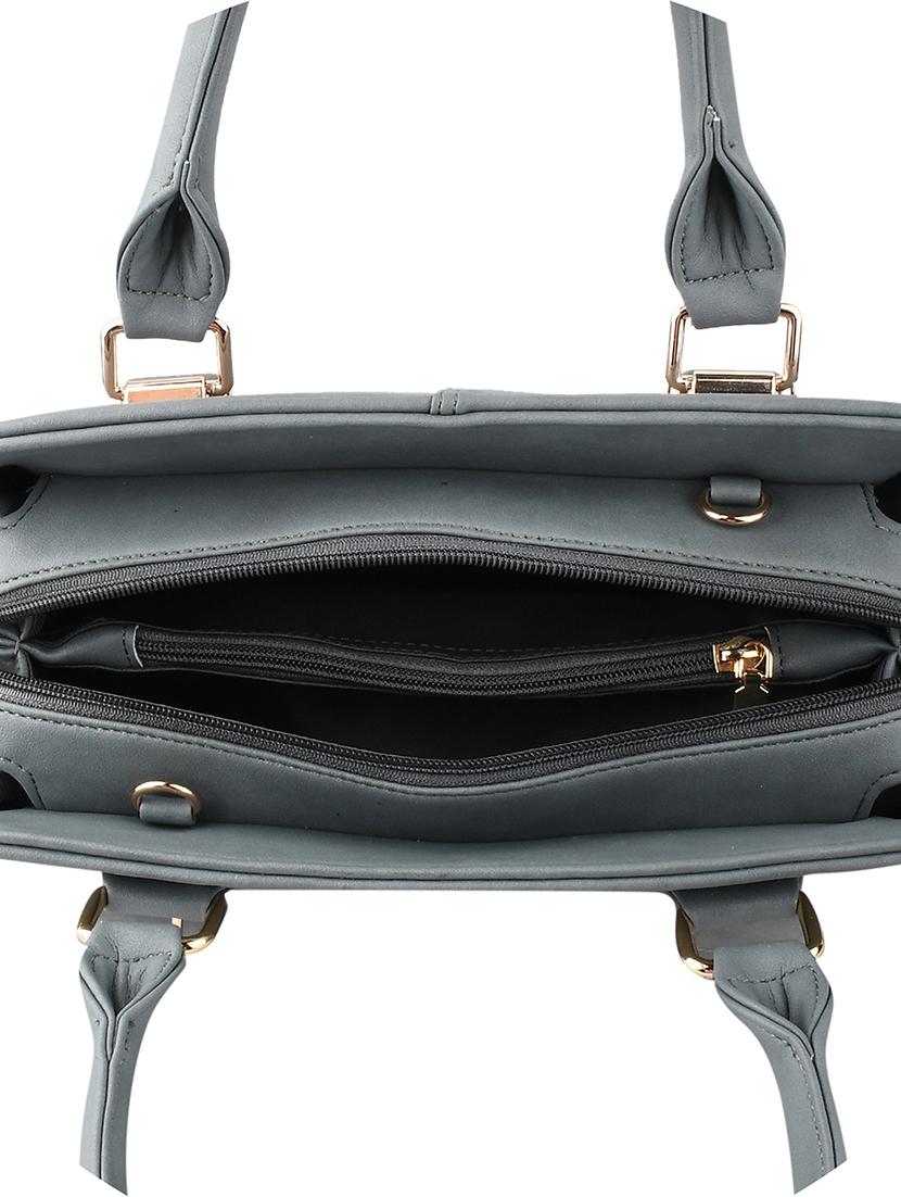 grey leatherette (pu) handbag - 19695908 - Standard Image - 3