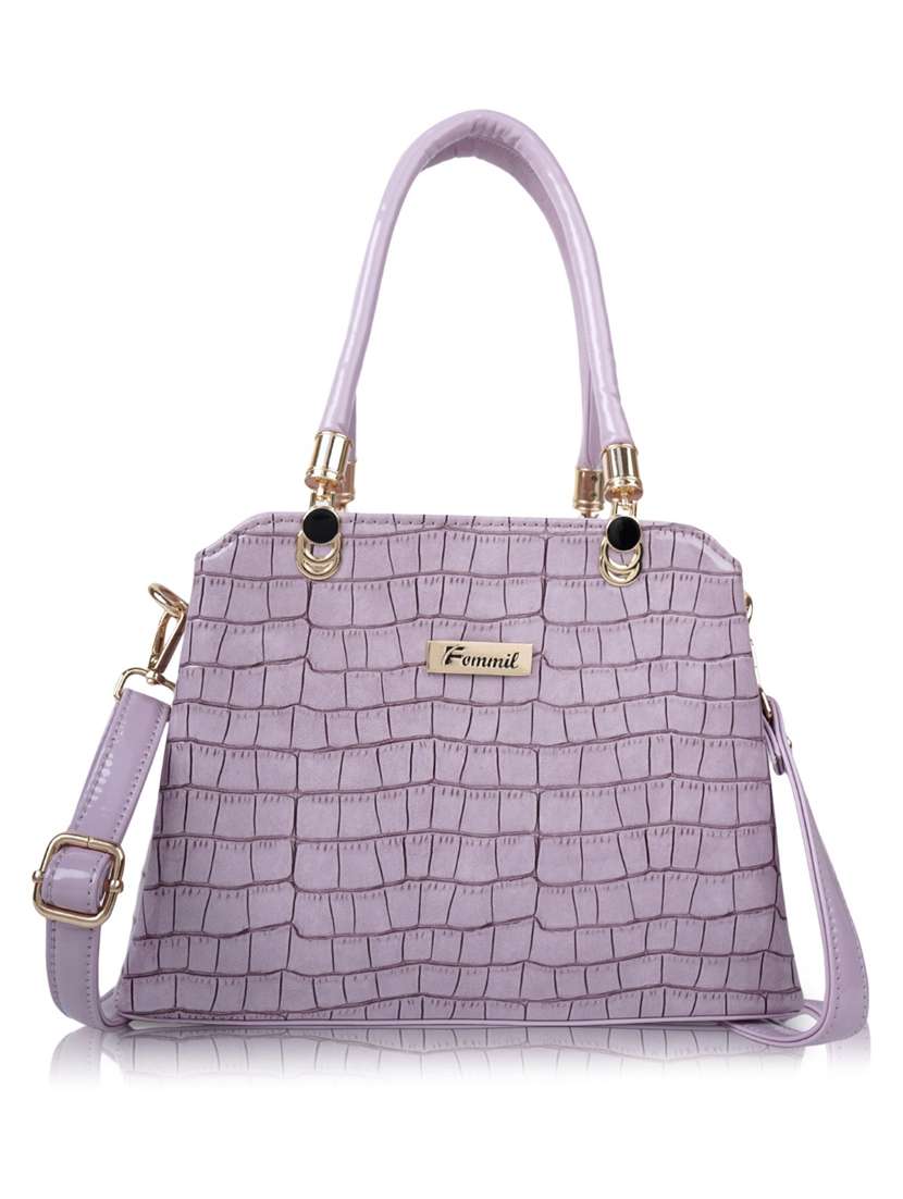 lavender leatherette (pu) regular handbag