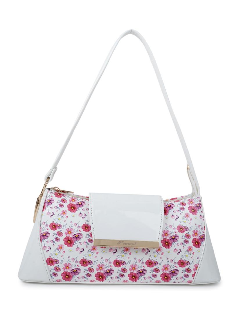 white leatherette (pu) handbag - 19695947 -  Zoom Image - 0