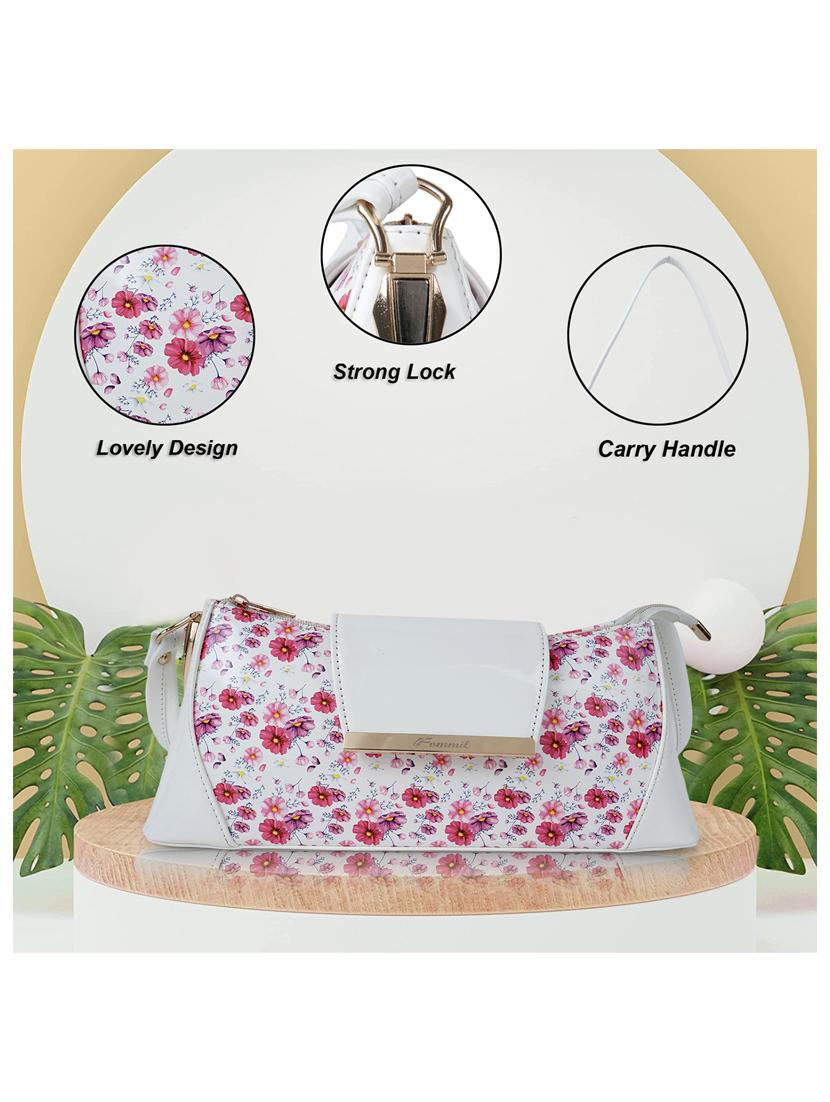white leatherette (pu) handbag - 19695947 - Standard Image - 3