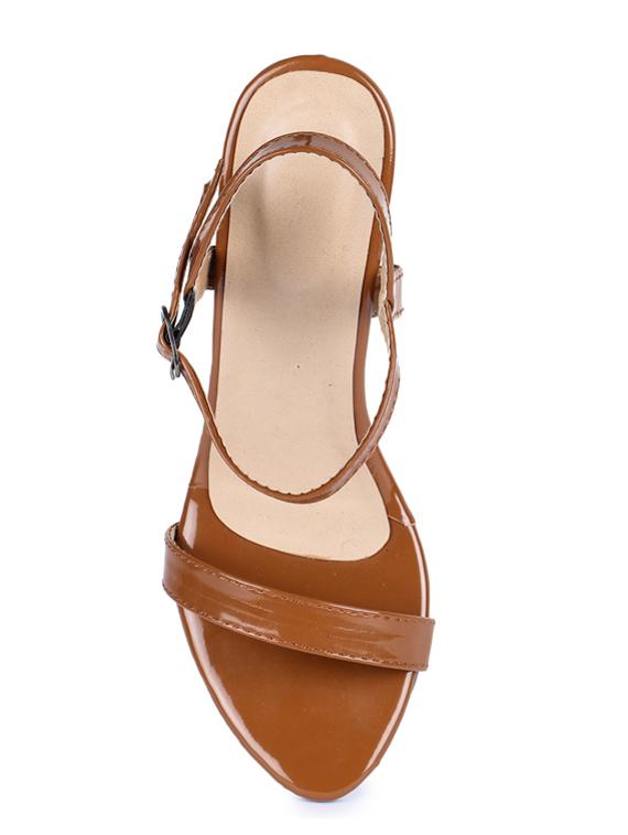 tan ankle strap pencil heel - 19695978 - Standard Image - 3
