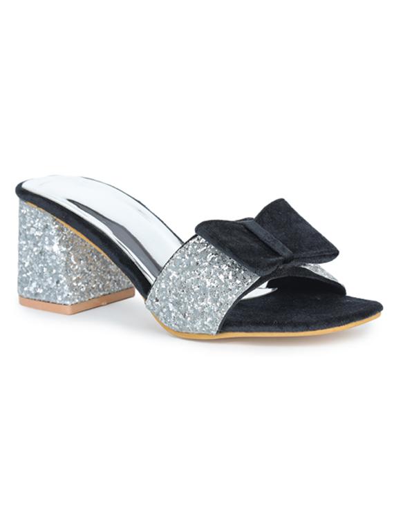 black textured slip on block heel - 19695989 -  Zoom Image - 0