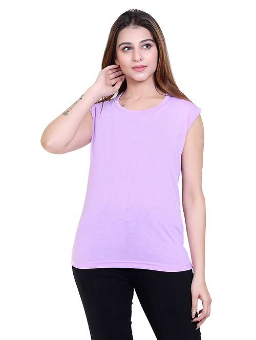 purple cotton regular tshirt - 19696625 -  Standard Image - 0
